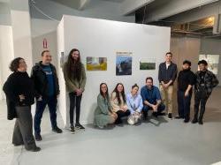 Students with Professor Kaczmarek at the trans-Atlantic exhibition in Montclair, NJ.